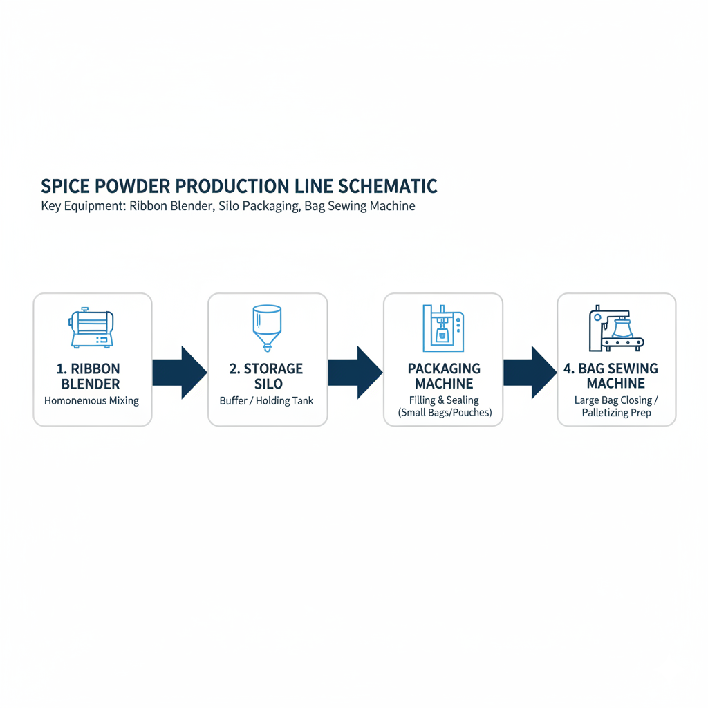 Powder-Blending-And-Packing-Line Línea de mezcla y envasado de polvos